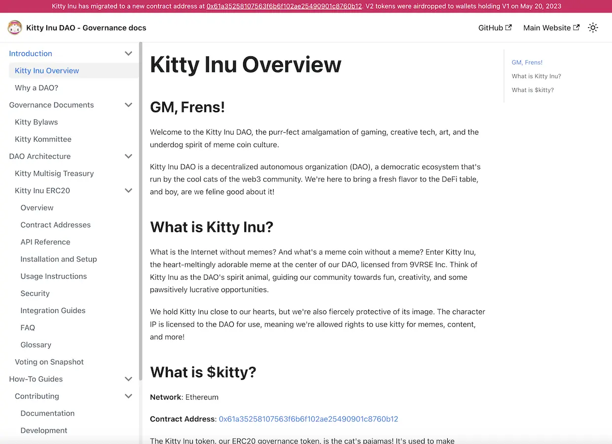 Kitty Inu DAO Documentation
